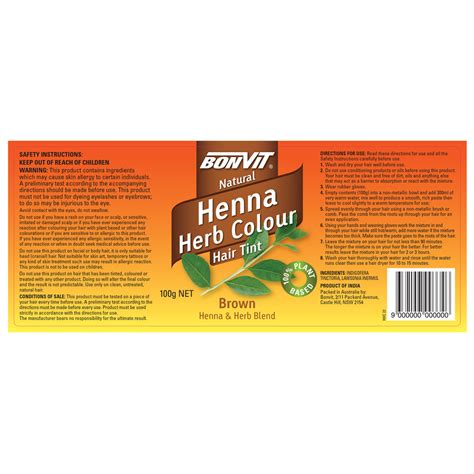 Bonvit Henna Powder - Natural Red 100g - Naturally Healthy NZ
