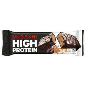 Musashi High Protein Dark Choc Salted Caramel Bar 90g (45g Protein)