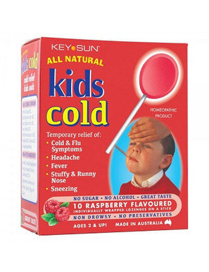 *Kids Cold Homeopathic Lollipops Raspberry 10's