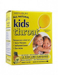 Kids Homeopathic Throat lollipops Pineaple/Lime 10's