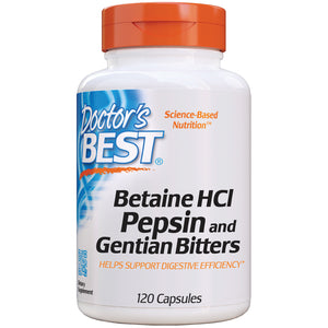 Best Betaine HCI Pepsin & Gentian Bitters 120 Capsules