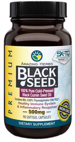 Amazing Herbs Premium Black Seed Oil 90 Softgels