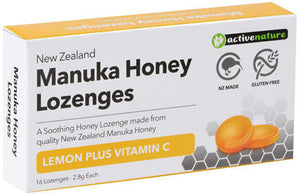 NZ Manuka Honey Lemon + Vitamin C Lozenges 16's